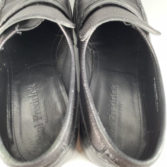 Paul Fredrick Mens 11 M Black Leather Alligator Embossed Penny Loafer Dress Shoe main image 8